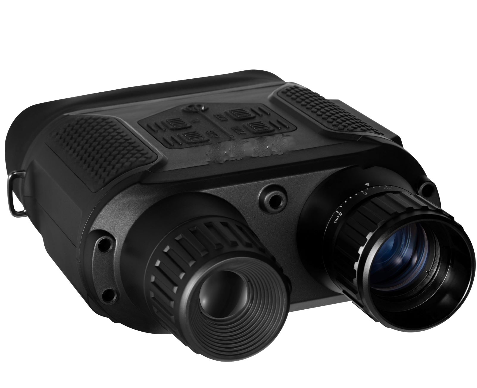 400m illuminating distance, telecentric lens and 31mm diameter 3.5X objective lens, 640X480 wide dynamic range and high-sensitivity CMOS sensor, 320X240 TFT LCD, active IR laser binocular night vision